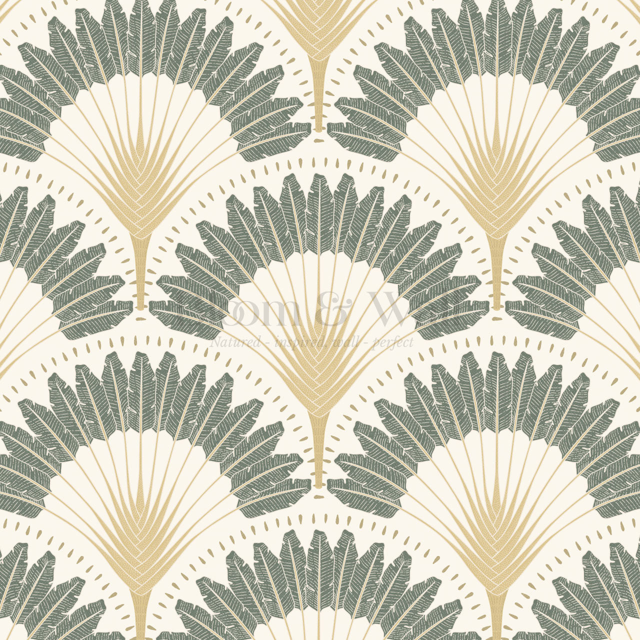 Isabelle Botanicals Palms Sage Wallpaper