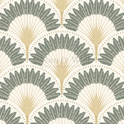 Isabelle Botanicals Palms Sage Wallpaper