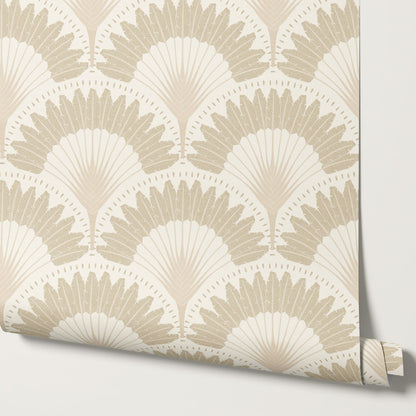 Isabelle Botanicals Palms Beige Wallpaper