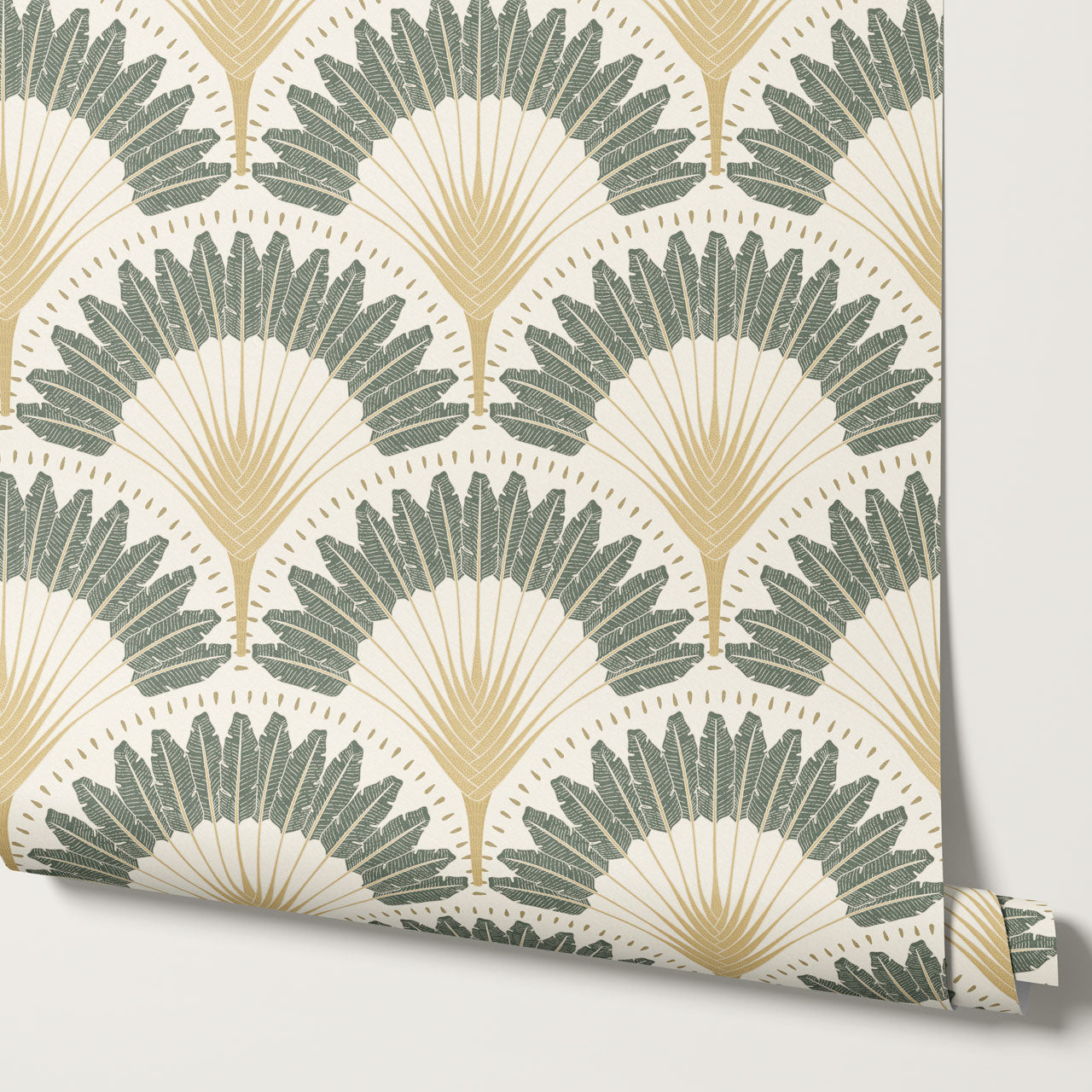 Isabelle Botanicals Palms Sage Wallpaper