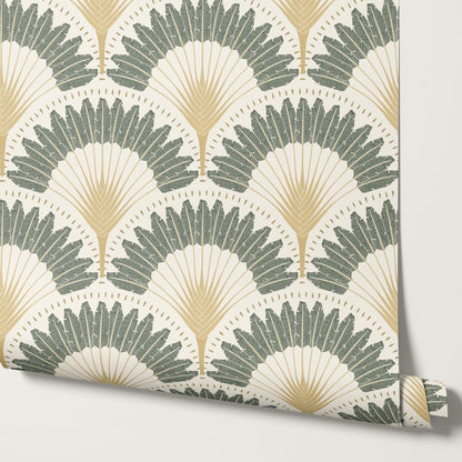 Isabelle Botanicals Palms Sage Wallpaper