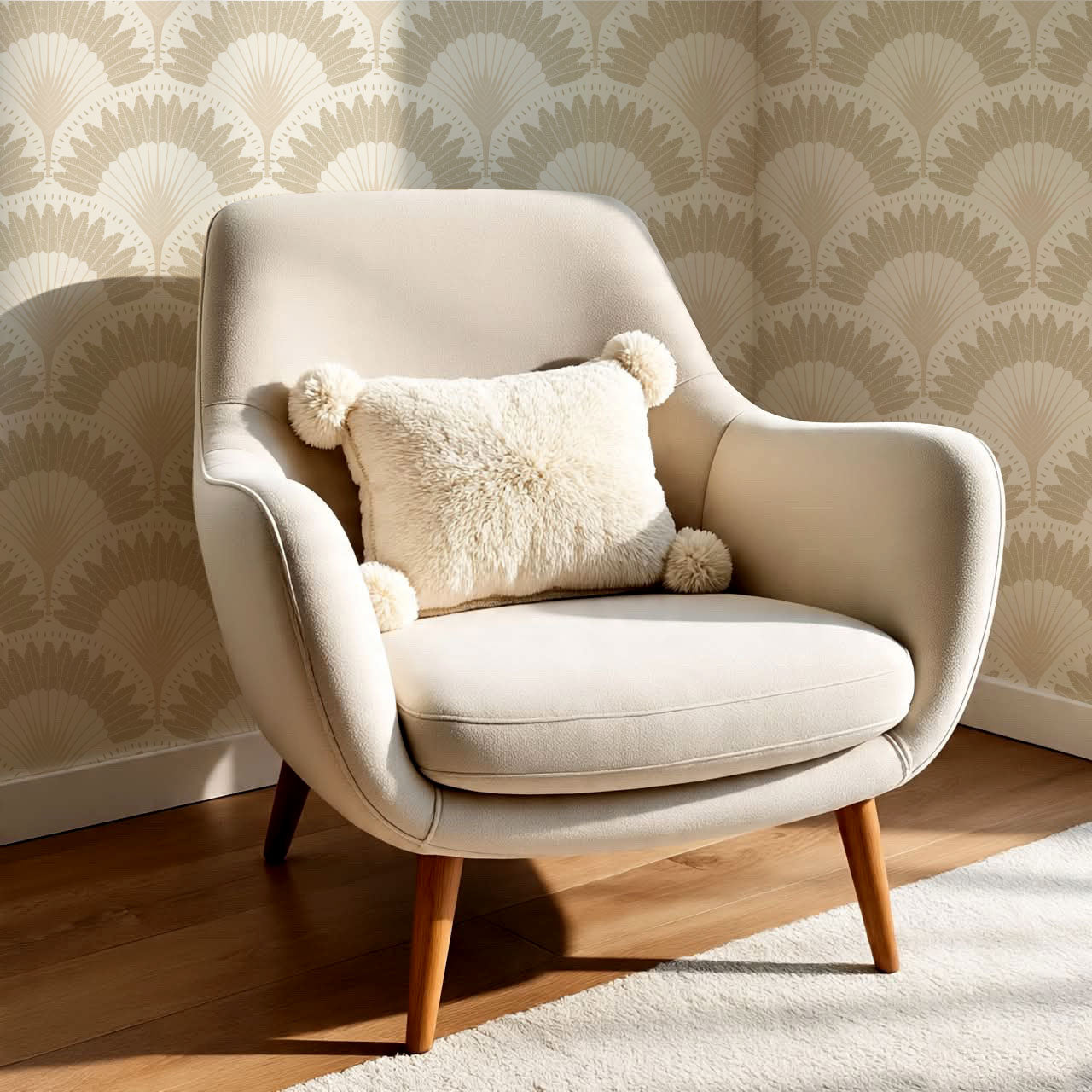 Isabelle Botanicals Palms Beige Wallpaper