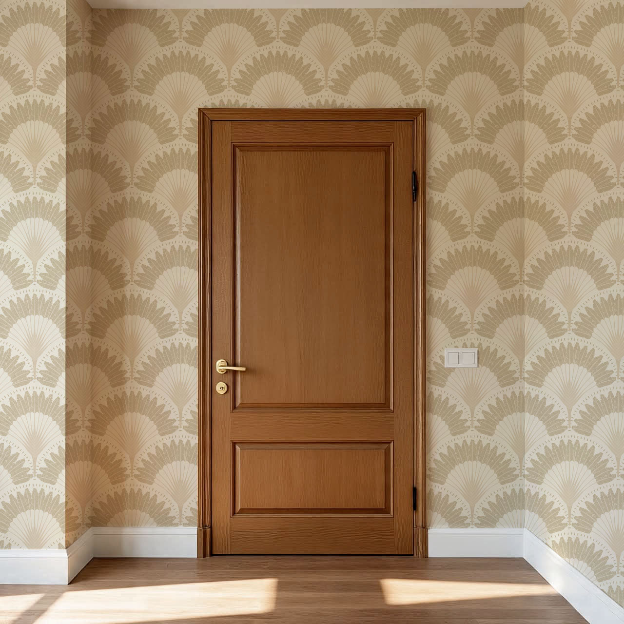 Isabelle Botanicals Palms Beige Wallpaper