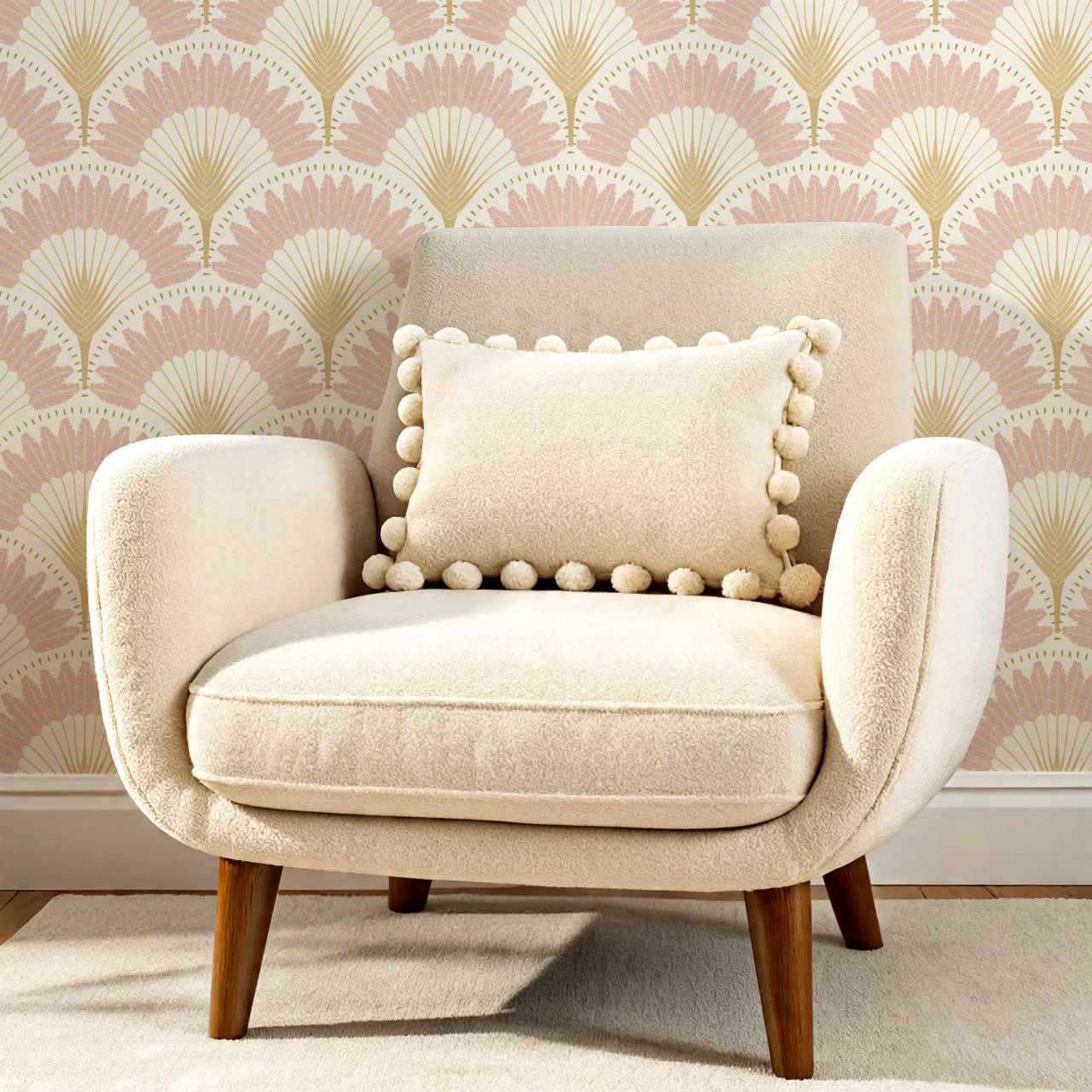 Isabelle Botanicals Palms Blush Wallpaper