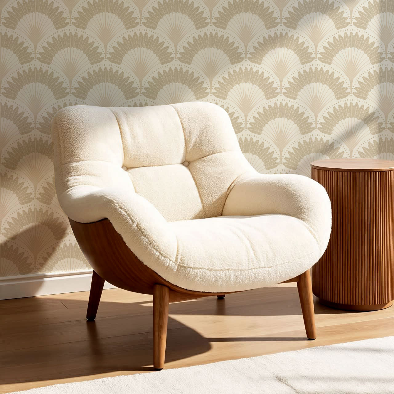 Isabelle Botanicals Palms Beige Wallpaper