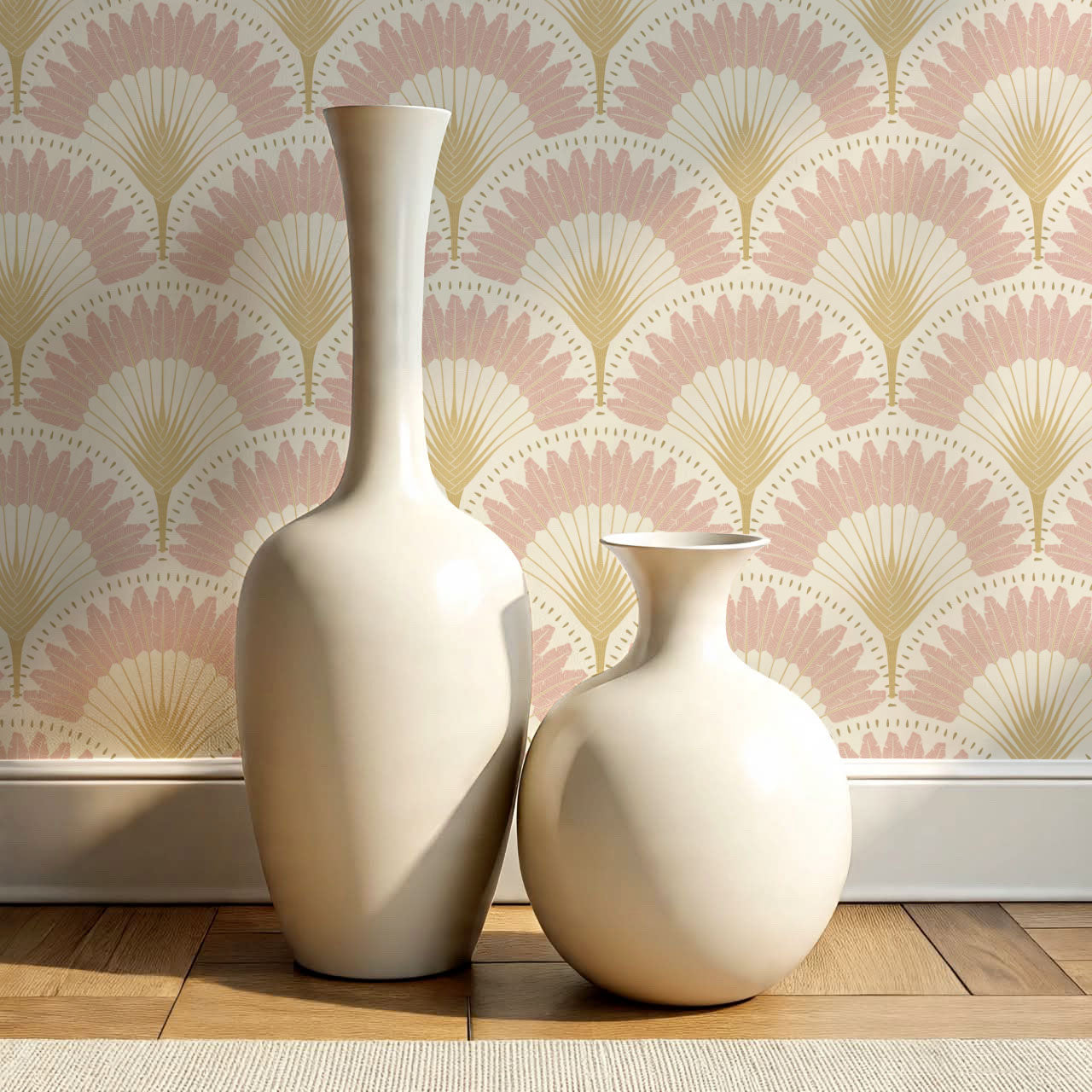 Isabelle Botanicals Palms Blush Wallpaper