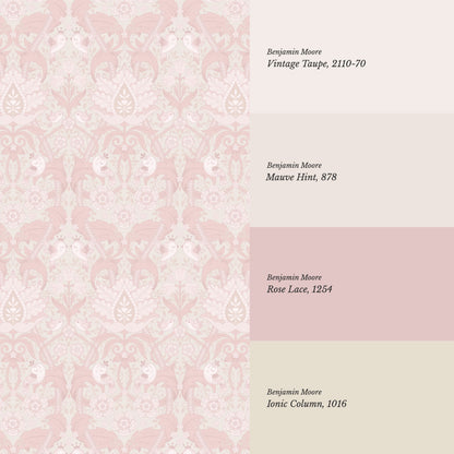 Isabelle Whispering Garden Pink Pastel Wallpaper
