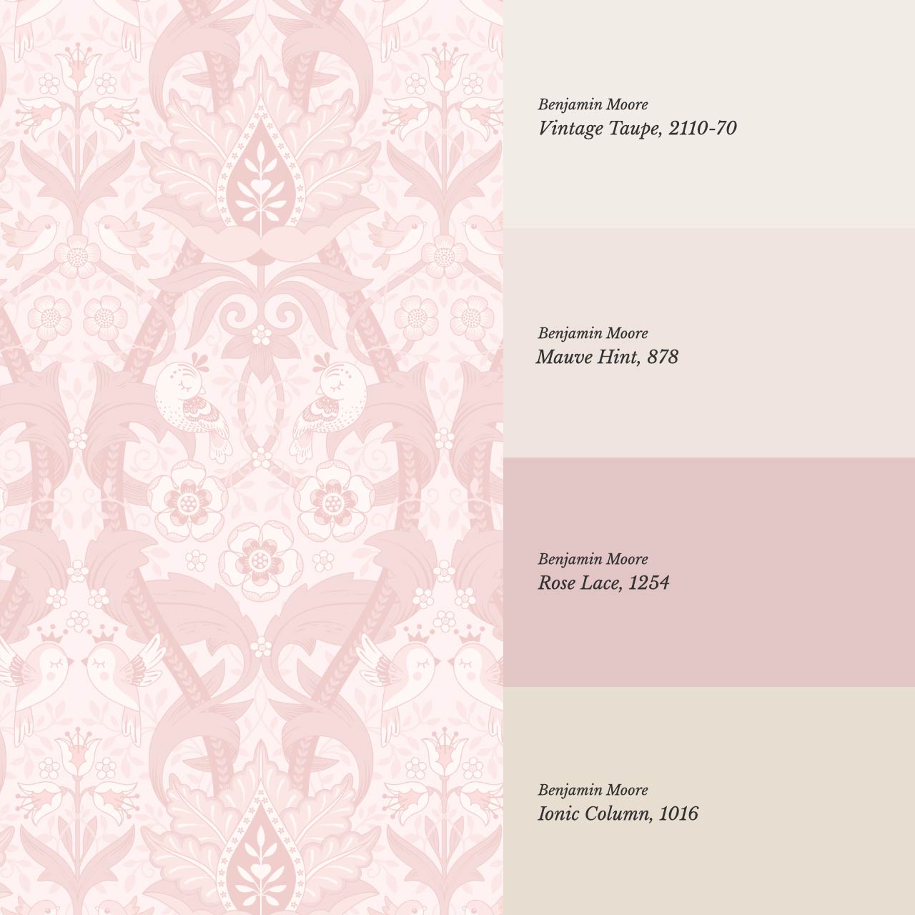 Isabelle Whispering Garden Pink Pastel Wallpaper