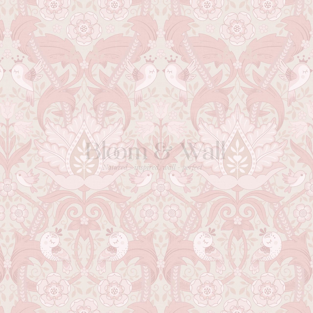 Isabelle Whispering Garden Pink Pastel Wallpaper