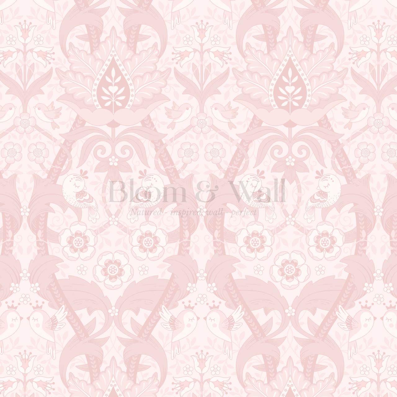 Isabelle Whispering Garden Pink Pastel Wallpaper