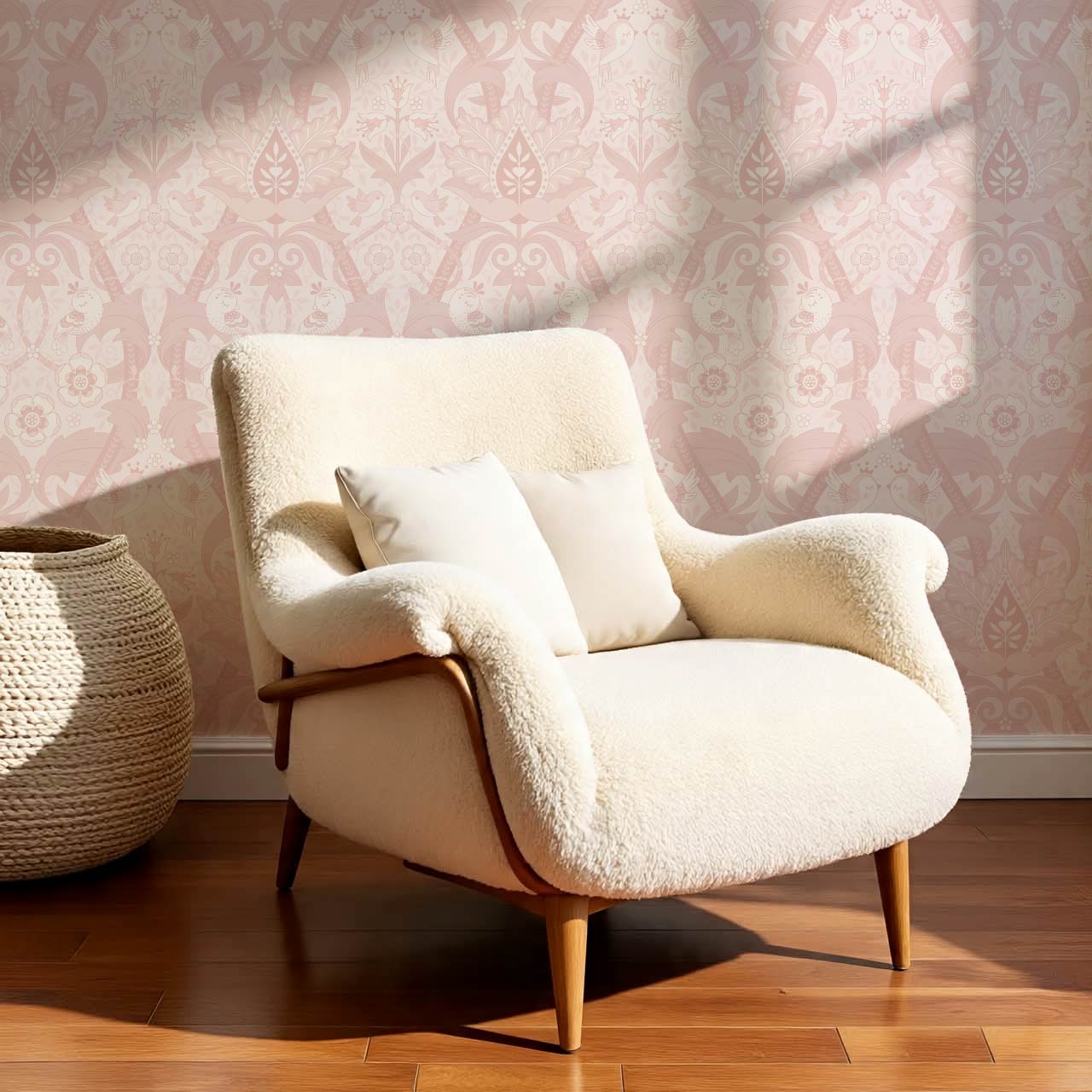 Isabelle Whispering Garden Pink Pastel Wallpaper