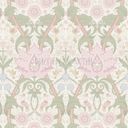 Isabelle Whispering Garden Cream Blush Wallpaper