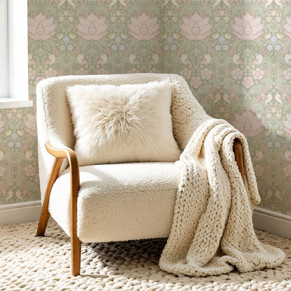 Isabelle Whispering Garden Sage Pastel Wallpaper