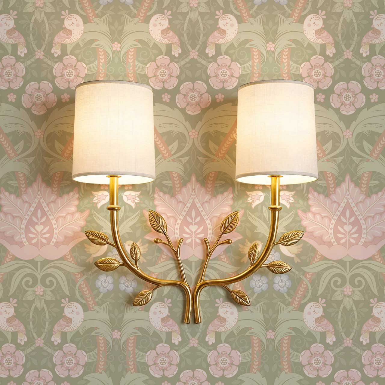 Isabelle Whispering Garden Sage Pastel Wallpaper