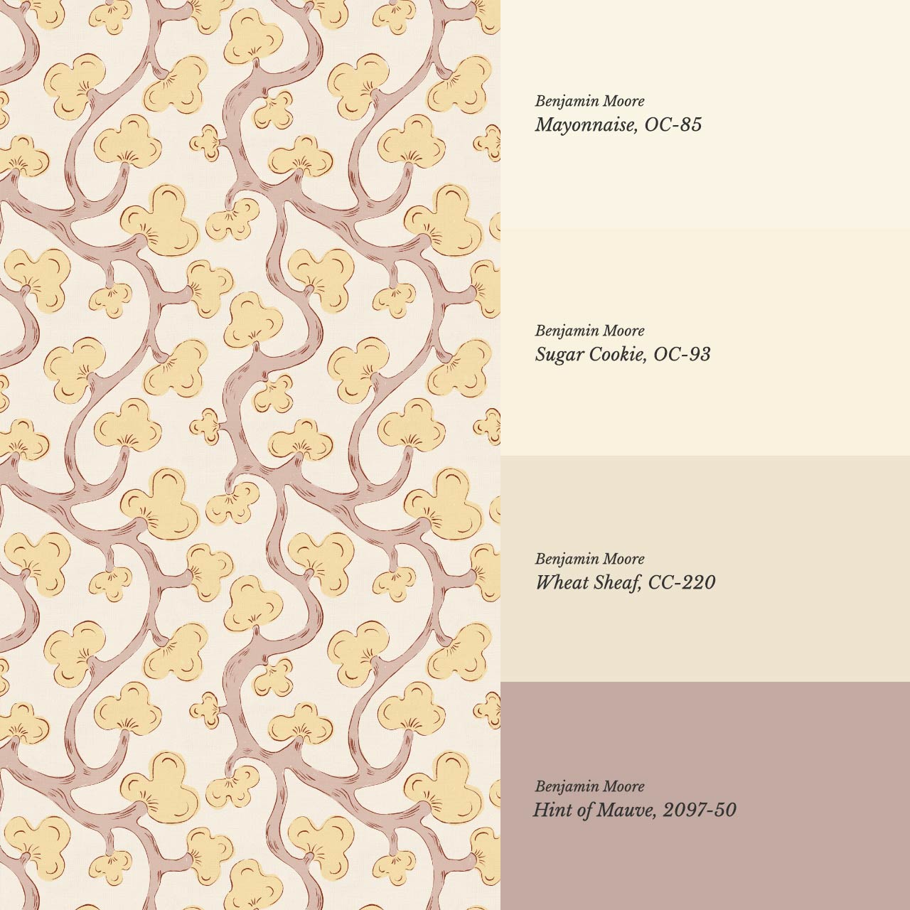 Isadora Chunky Botanical Vines Rose Dust Honey Wallpaper