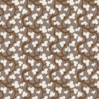 Isadora Chunky Botanical Vines Chocolate Cream Wallpaper