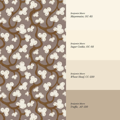 Isadora Chunky Botanical Vines Chocolate Cream Wallpaper