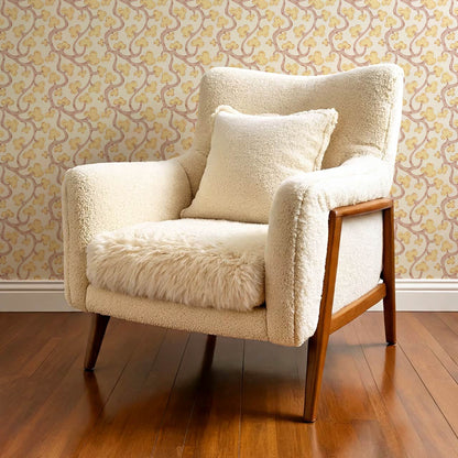Isadora Chunky Botanical Vines Rose Dust Honey Wallpaper