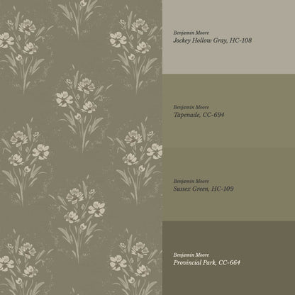 Isla Garden Florals Sage Wallpaper