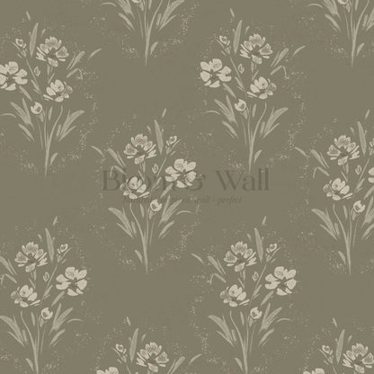 Isla Garden Florals Sage Wallpaper