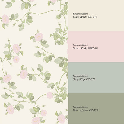 Isolde Wild Rose Blush Butter Wallpaper
