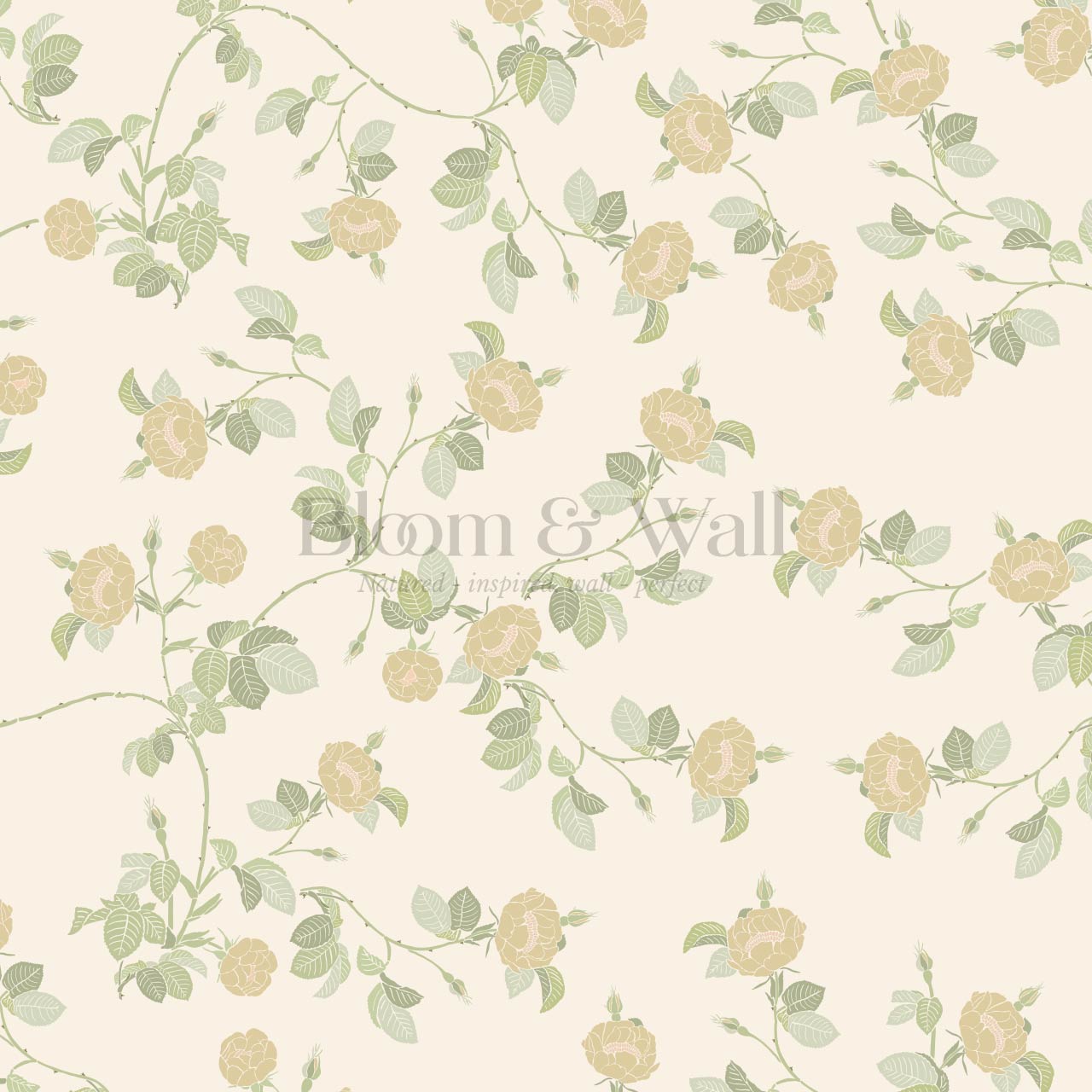 Isolde Wild Rose Gold Butter Wallpaper