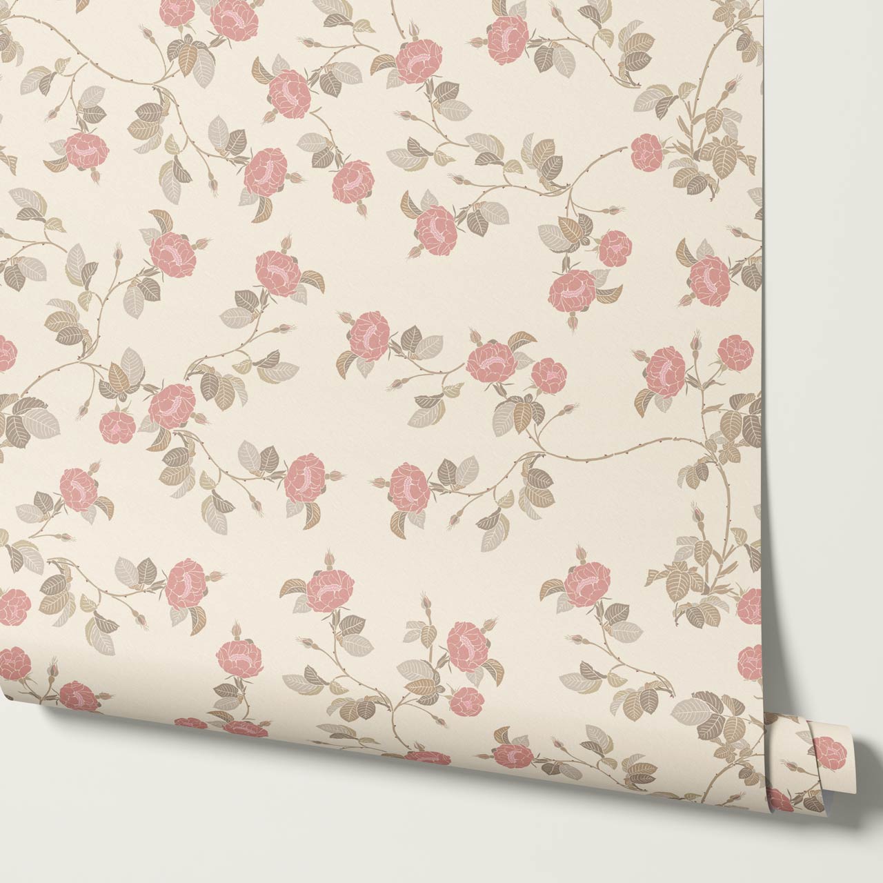 Isolde Wild Rose Dusty Berry Wallpaper