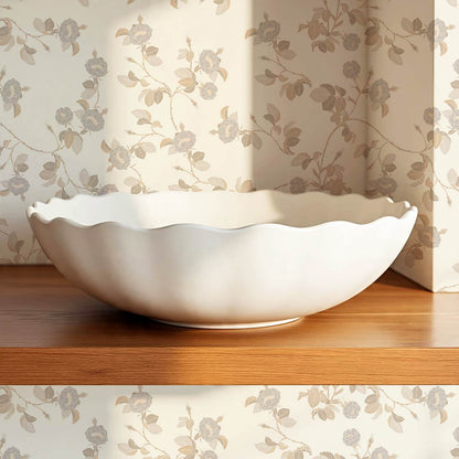 Isolde Wild Rose Neutral Tan Wallpaper
