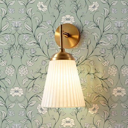Ivara Botanical Filigree Lace Sage Cream Wallpaper