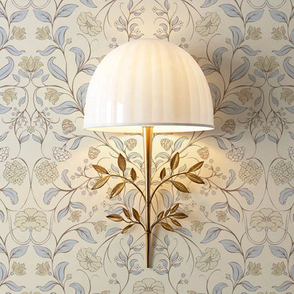 Ivara Botanical Filigree Lace Sky Butter Wallpaper