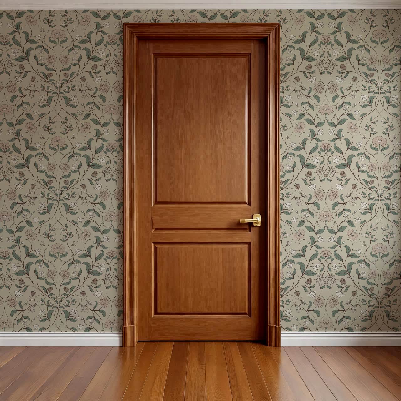 Ivara Botanical Filigree Lace Taupe Forest Wallpaper