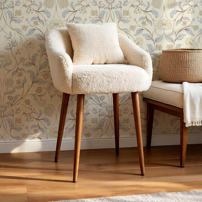 Ivara Botanical Filigree Lace Sky Butter Wallpaper