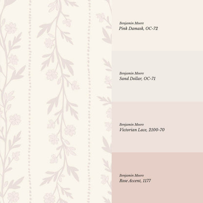 Ivi Trailing Stripes Cream Soft Blush Wallpaper