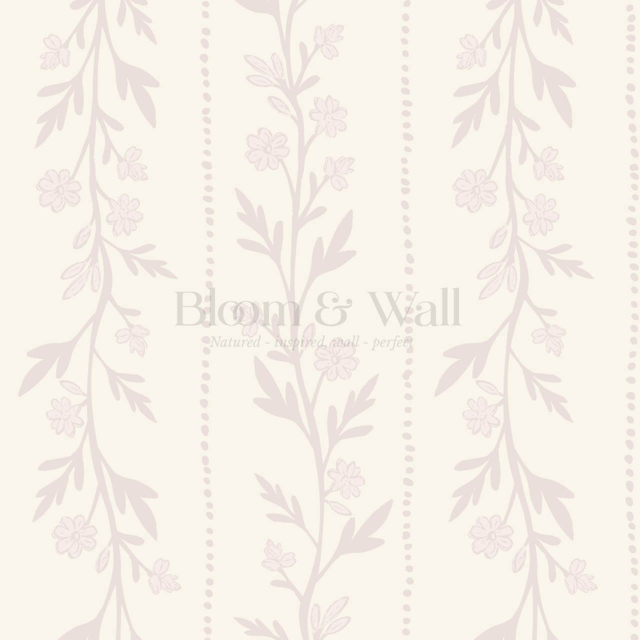 Ivi Trailing Stripes Cream Soft Blush Wallpaper