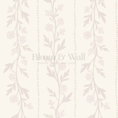 Ivi Trailing Stripes Cream Soft Blush Wallpaper
