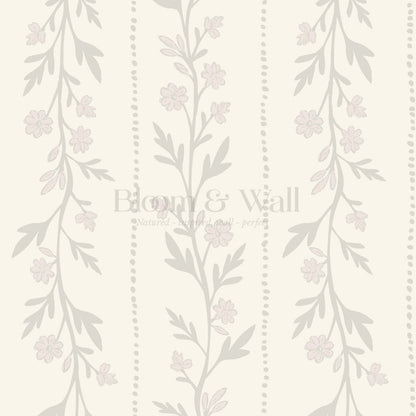 Ivi Trailing Stripes Pale Olive Cream Wallpaper