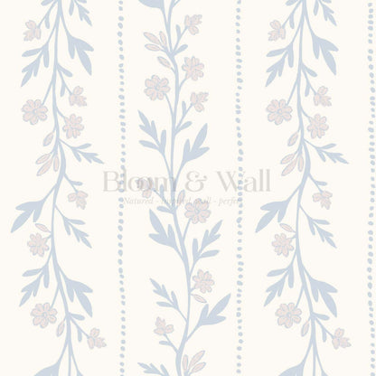Ivi Trailing Stripes Sky Cream Wallpaper