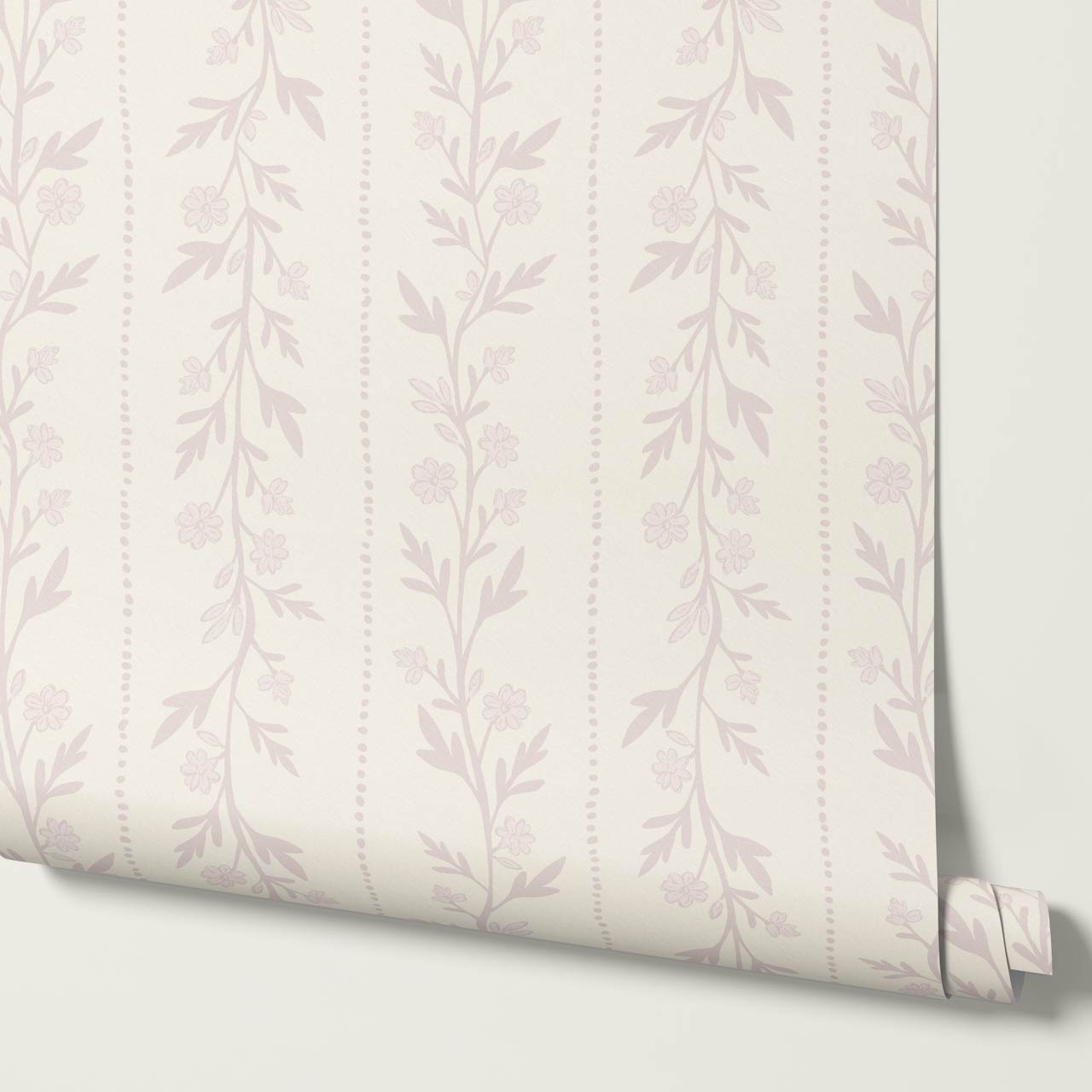 Ivi Trailing Stripes Cream Soft Blush Wallpaper