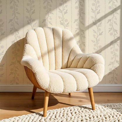 Ivi Trailing Stripes Pale Olive Cream Wallpaper