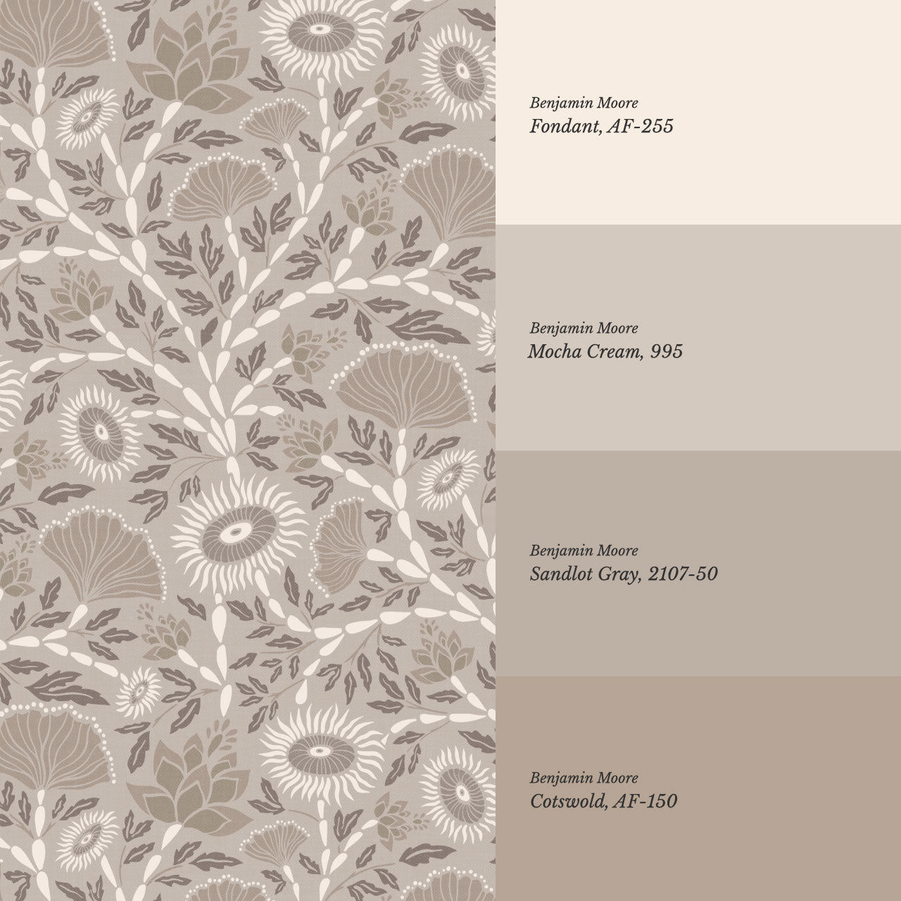 Ivy Seaweed Pebble Wallpaper