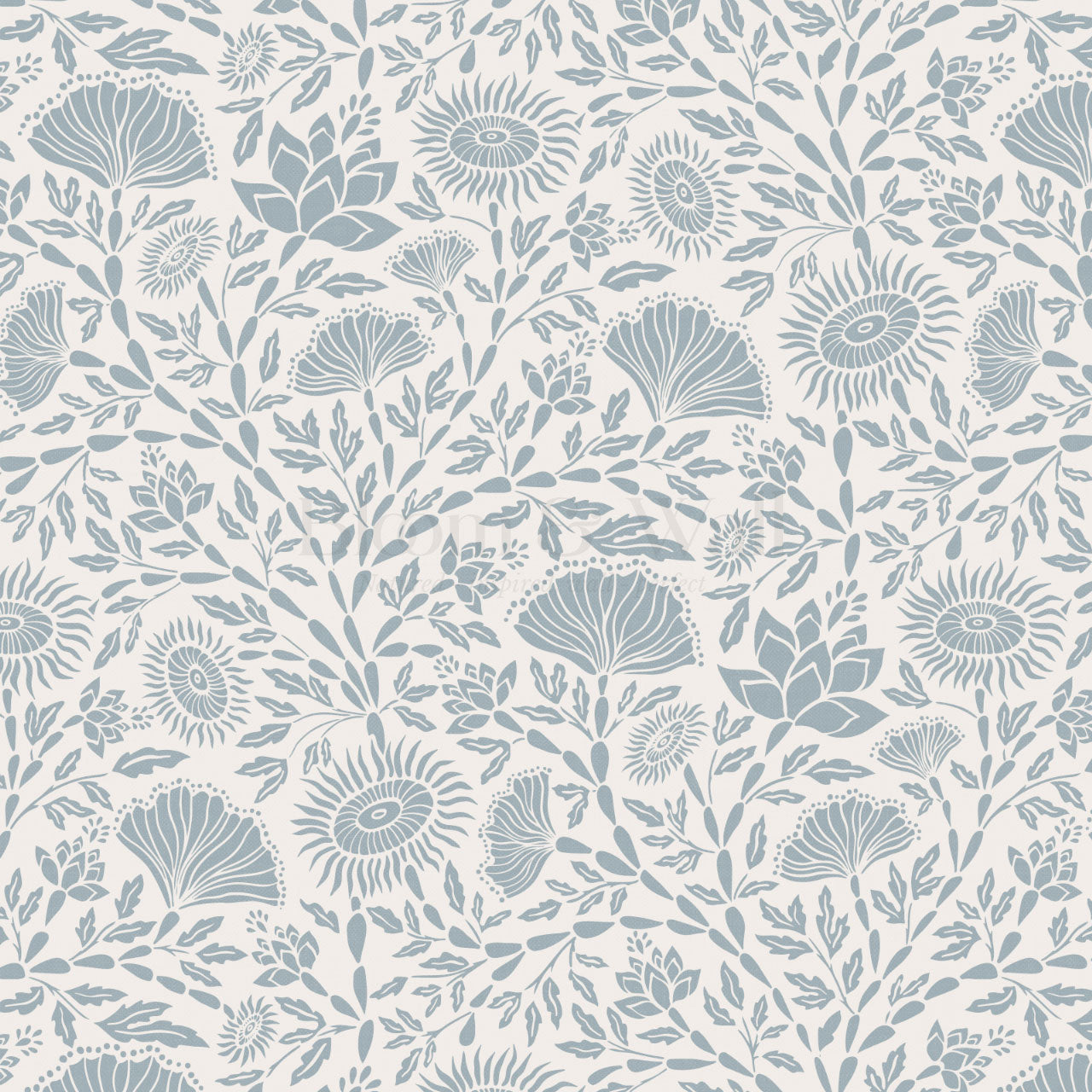 Ivy Seaweed Denim Wallpaper
