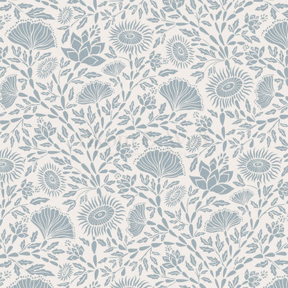 Ivy Seaweed Denim Wallpaper