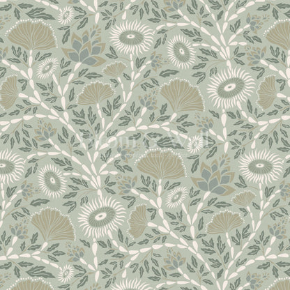 Ivy Seaweed Seafoam Wallpaper