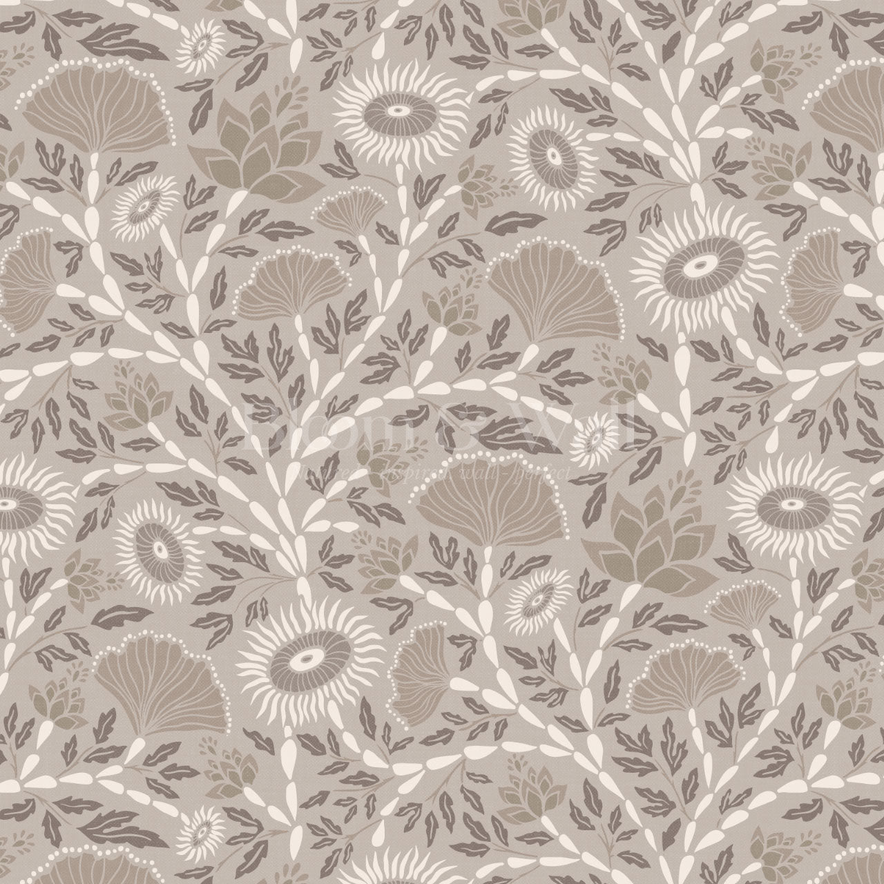 Ivy Seaweed Pebble Wallpaper