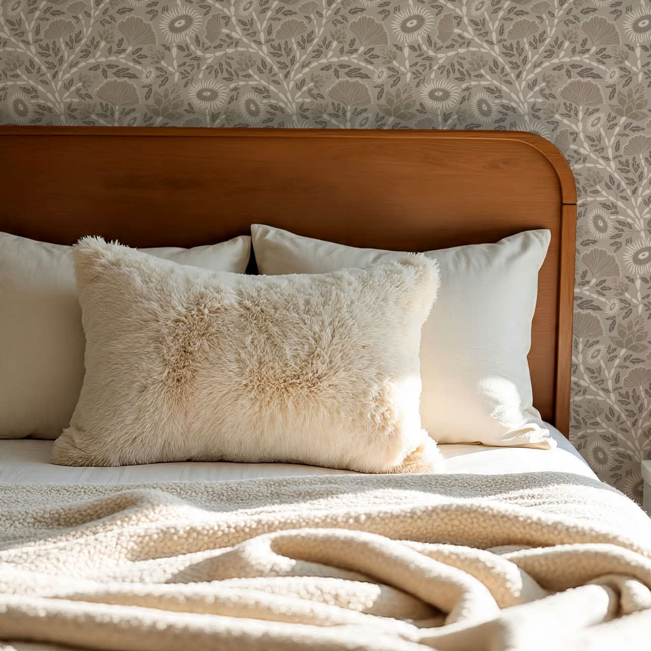 Ivy Seaweed Pebble Wallpaper