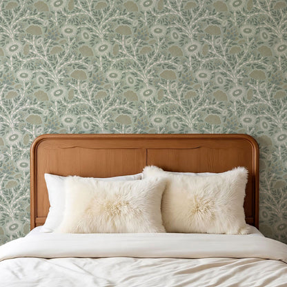 Ivy Seaweed Seafoam Wallpaper