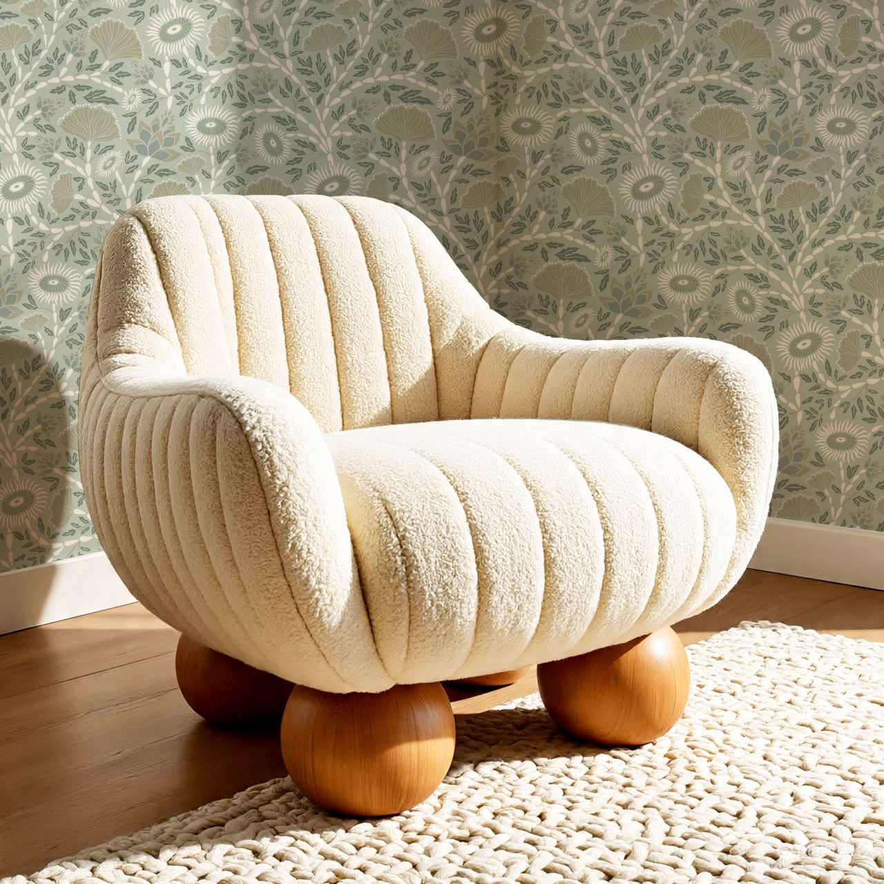 Ivy Seaweed Seafoam Wallpaper