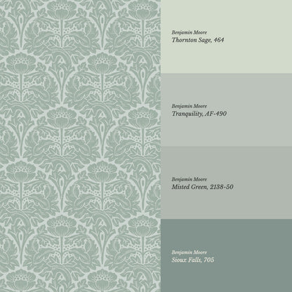 Jane Acantus Leaf Damask Forest Wallpaper