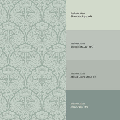 Jane Acantus Leaf Damask Sage Wallpaper