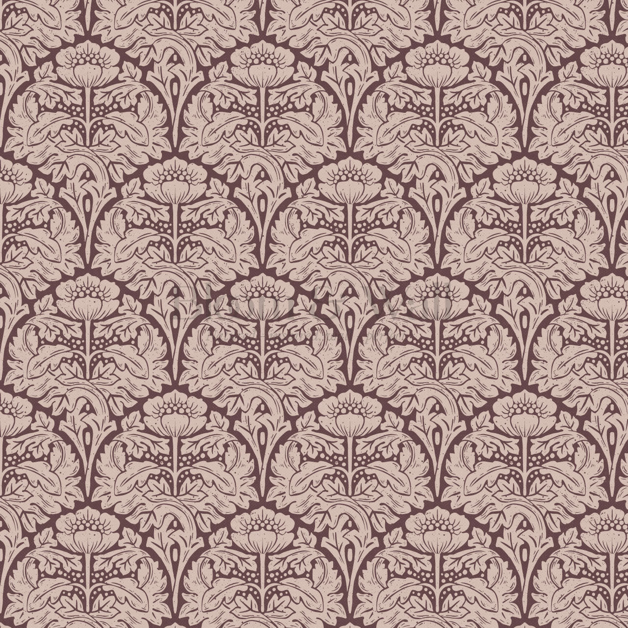 Jane Acantus Leaf Damask Maroon Wallpaper